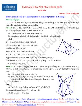 Bài giảng 4 Hai mặt phẳng song song - Phần 3